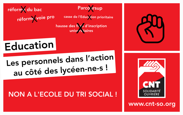 Education : les personnels dans l'action au côté des lycéen-ne-s !