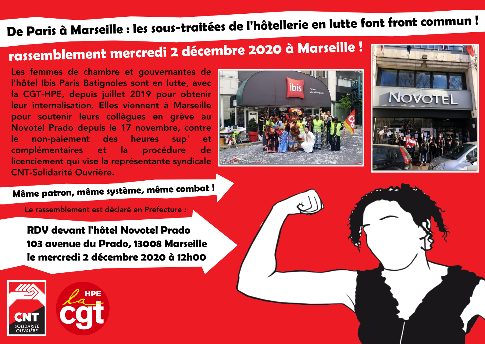De Paris à Marseille : les sous-traitées de l’hôtellerie  en lutte font front commun  !