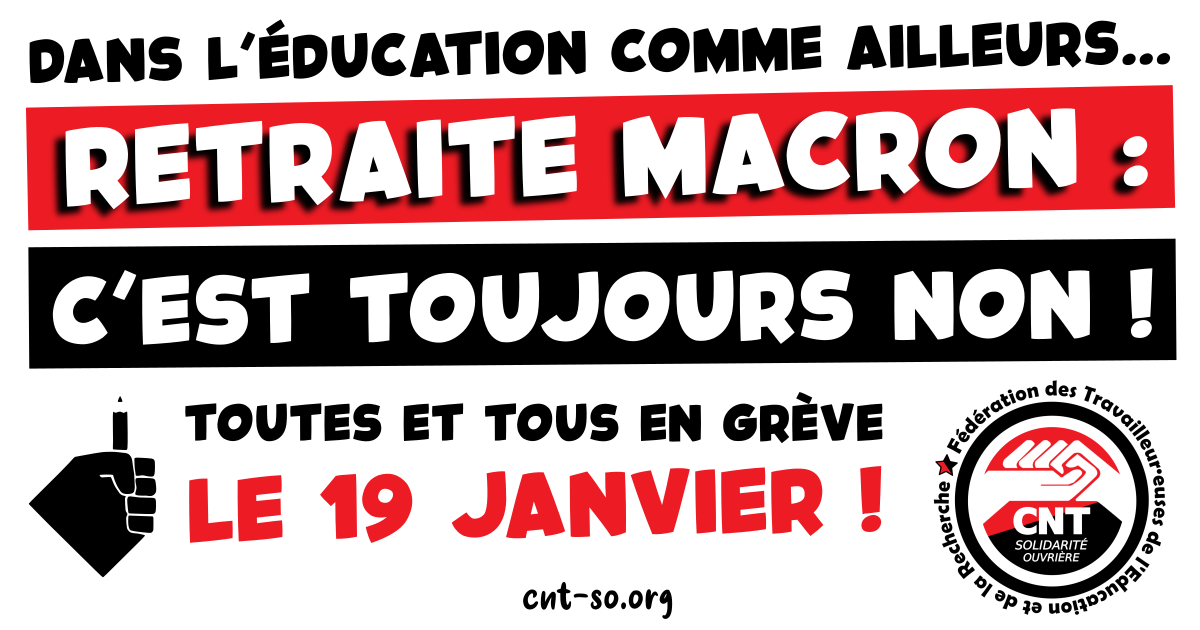 Dans  l’Éducation comme ailleurs, la retraite Macron c’est toujours NON !