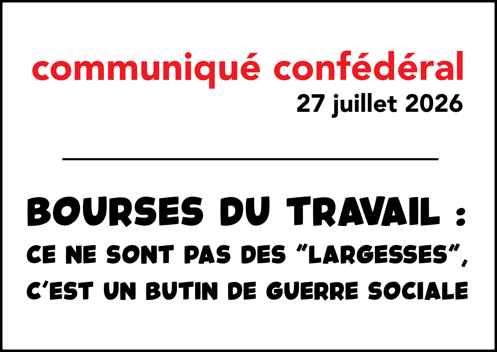 Communiqué de la CNT-SO sur les Bourses du Travail